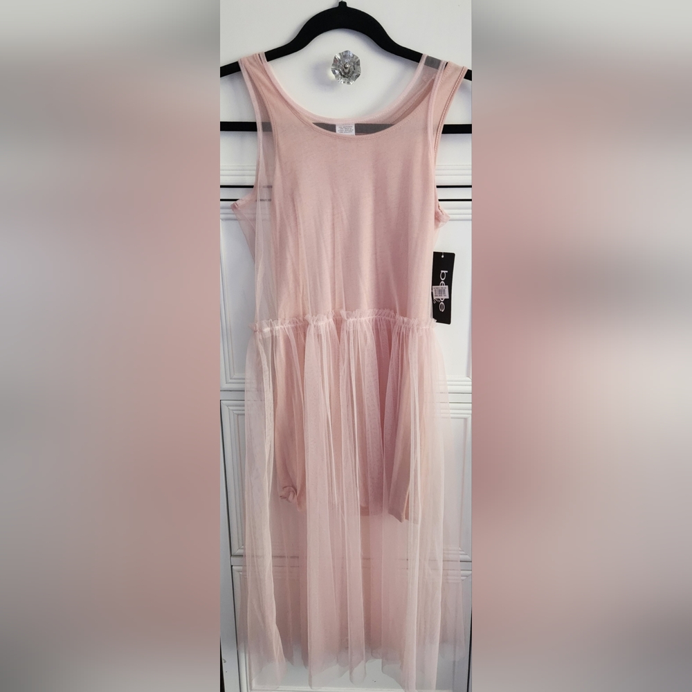 Bebe Girls Pink Tulle Dress Size M 10-12 NWT